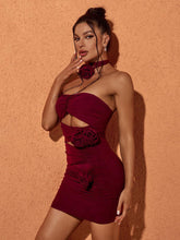 Inara Strapless Mesh Cutout Mini Dress In Wine